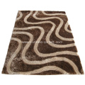 Silk Shaggy Carpet with Blading Design